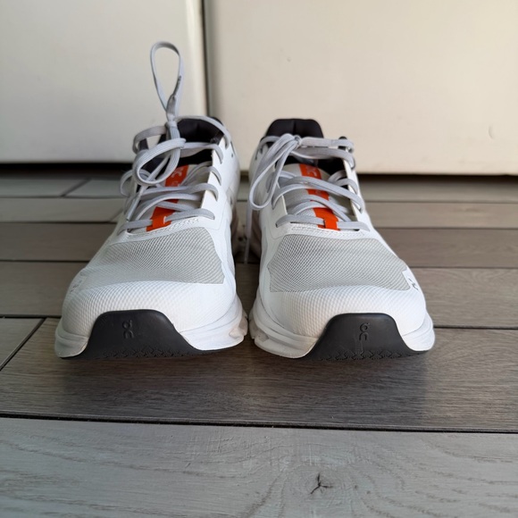 On Running Men's Athletic Shoes in White and Orange - Picture 8 of 10